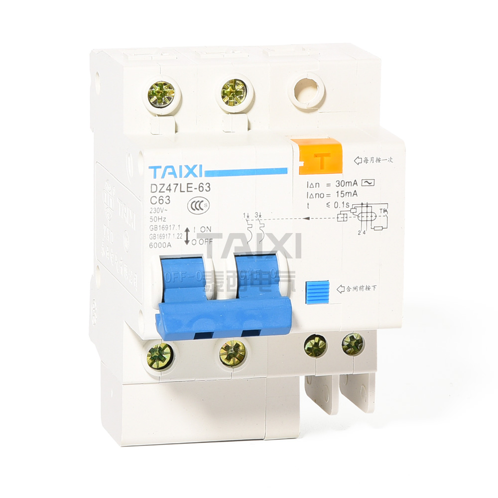 DZ47LE63 1P N C63 Circuit Breaker Transparent Household Earth Leakage Circuit Breaker
