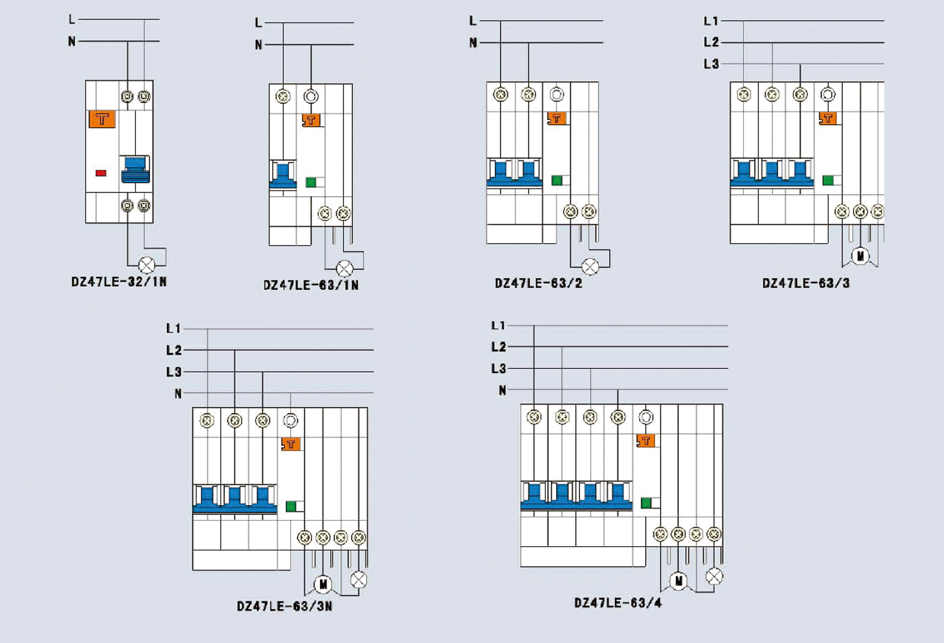 DZ47LE-63 ELCB Breaker - TAIXI Electric